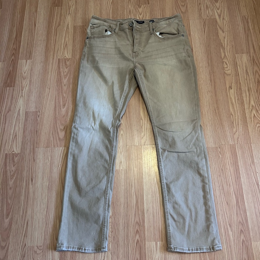 BKE Men's Light Brown Straight Jeans
